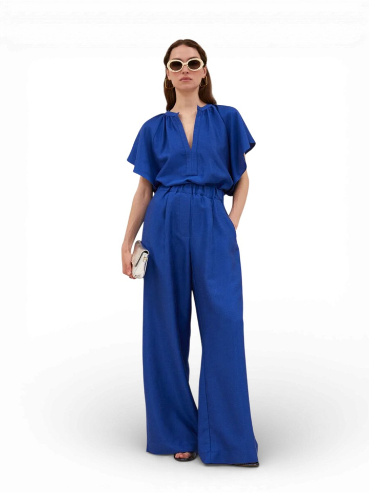 Blauwe geklede broek Celin Gloss By-Bar