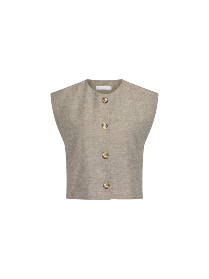 Grijze gilet met knopen By Bar