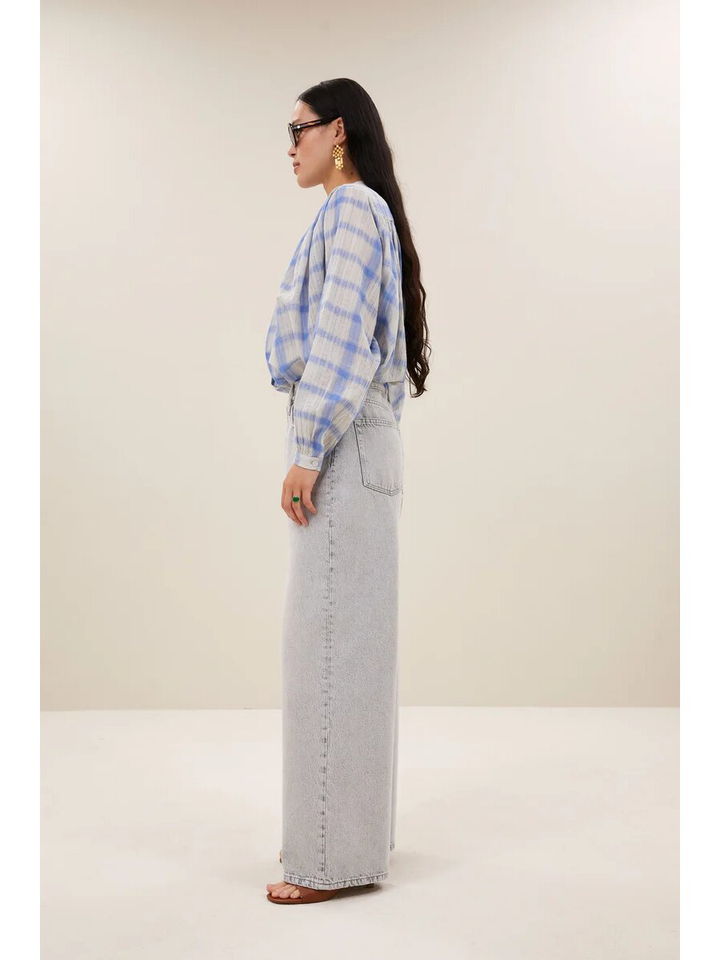 Grijze loose fit jeans met riem detail Lilo By-Bar