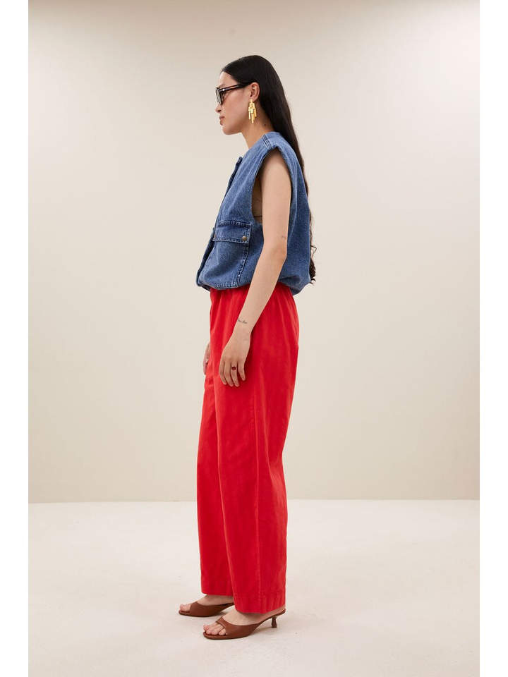 Blauwe jeans jas zonder mouwen Maggie By Bar