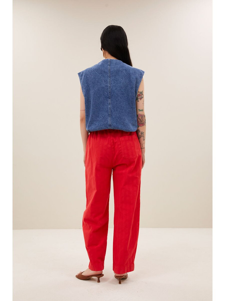 Blauwe jeans jas zonder mouwen Maggie By Bar