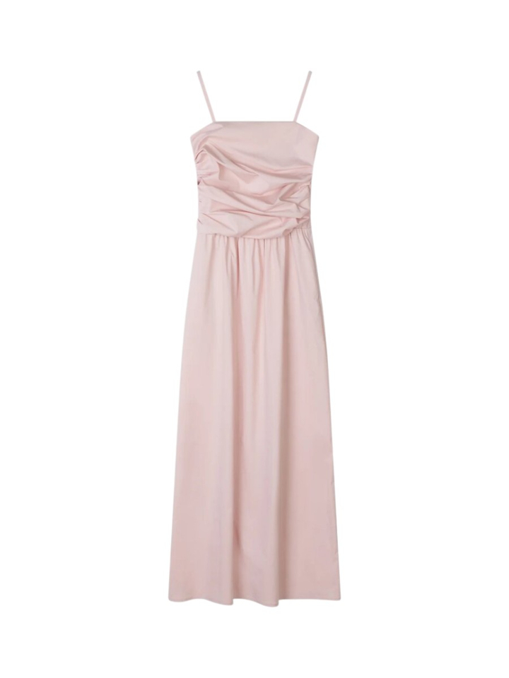 Roze feestelijke maxi-jurk met split achteraan  Jamila Stylein