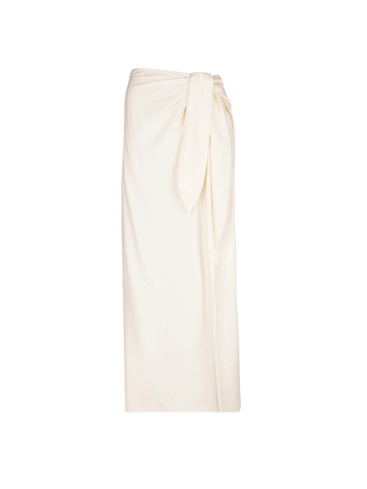 Beige lange rok met knoop detail Luminous March23