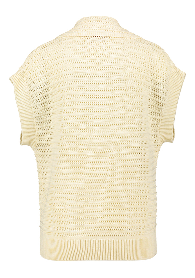 Beige gehaakte pull met polokraag Trust March23