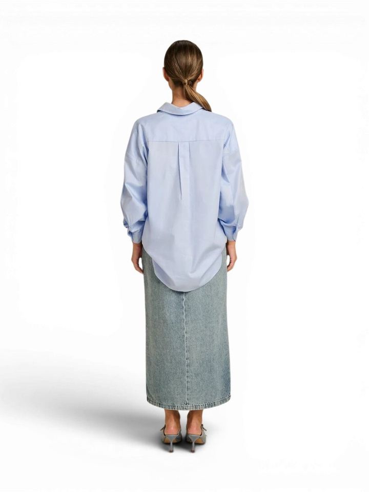 Blauwe bloes met knop detail Aura March23