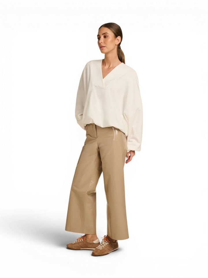 Beige driekwart broek in lederlook Misa March 23