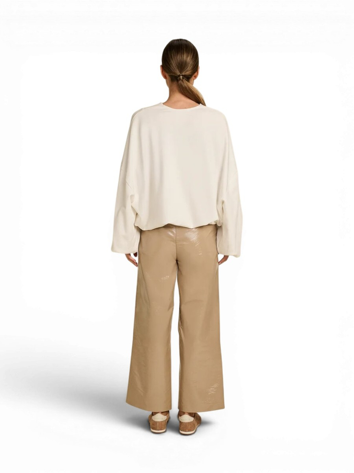 Beige driekwart broek in lederlook Misa March 23