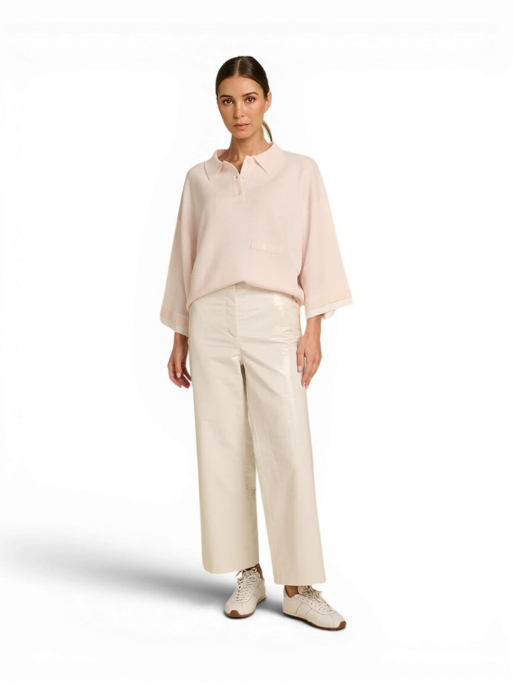 Ecru driekwart broek in lederlook Misa March 23
