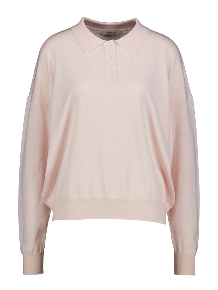 Roze pull met polokraag Clarity March23