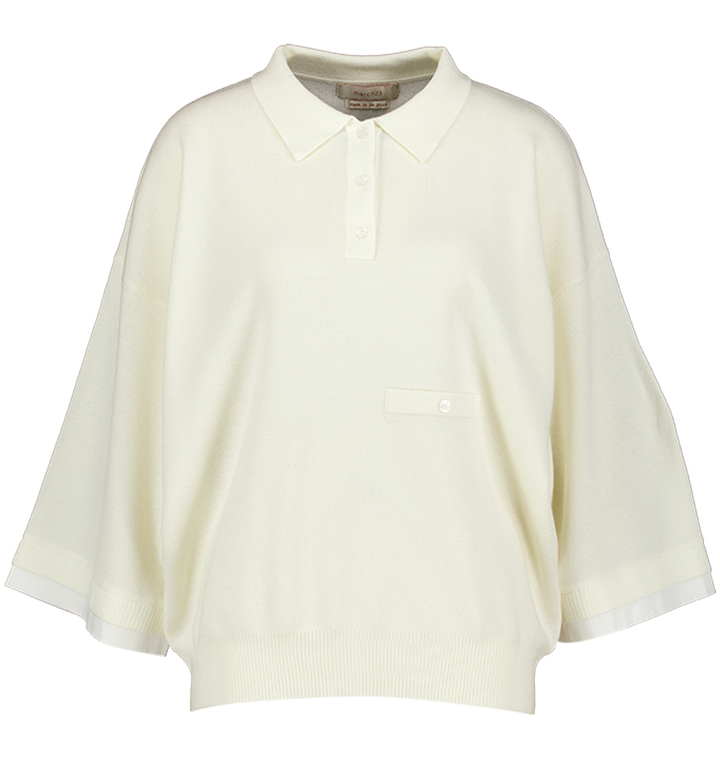 Beige oversized pull met polokraag Lush March23