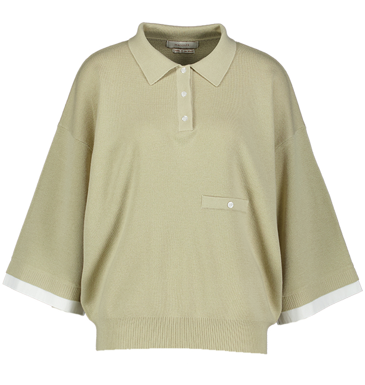 Safari groene oversized pull met polokraag Lush March23