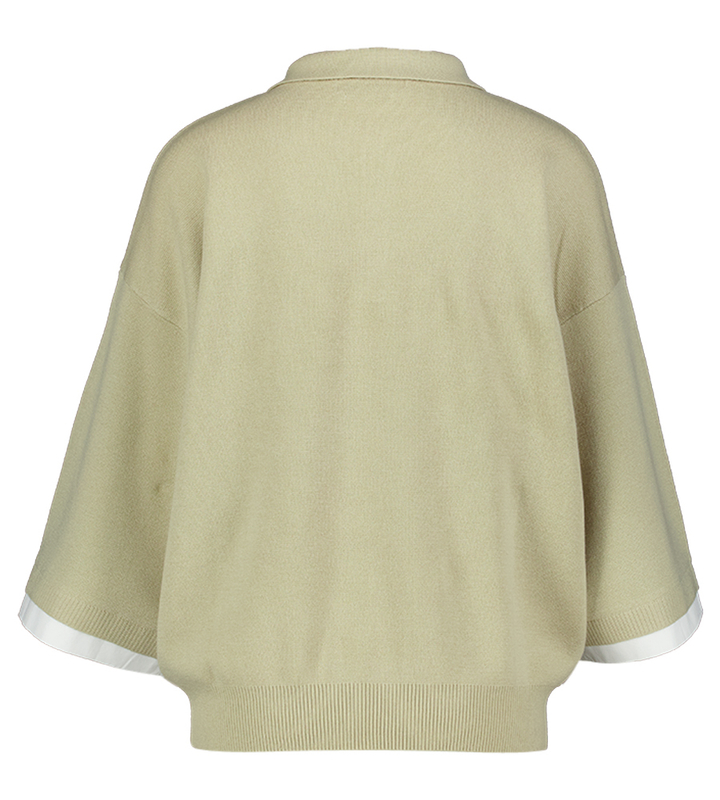 Safari groene oversized pull met polokraag Lush March23