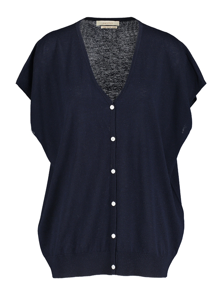 Donkerblauwe oversized mouwloze cardigan  Sublime March23