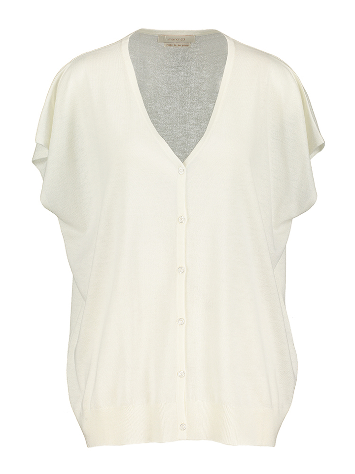 Creme kleurige oversized mouwloze cardigan Sublime March23