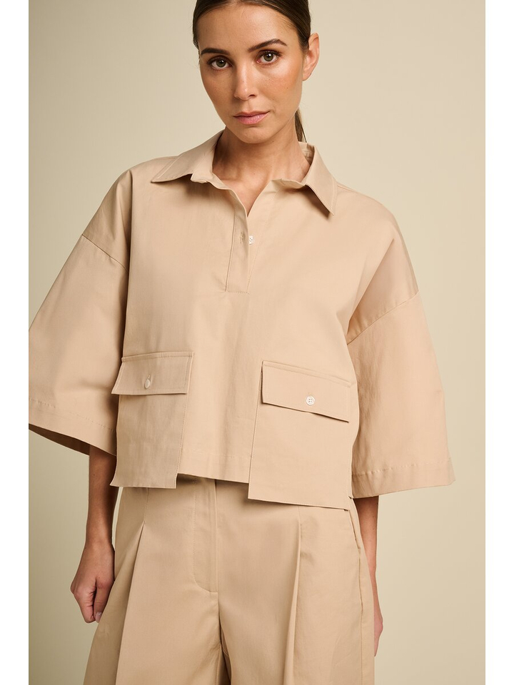 Beige blouse met zakken Nox March 23