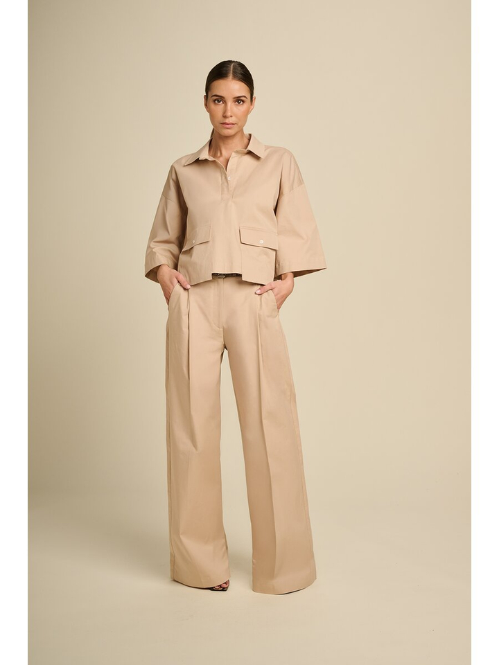 Beige blouse met zakken Nox March 23