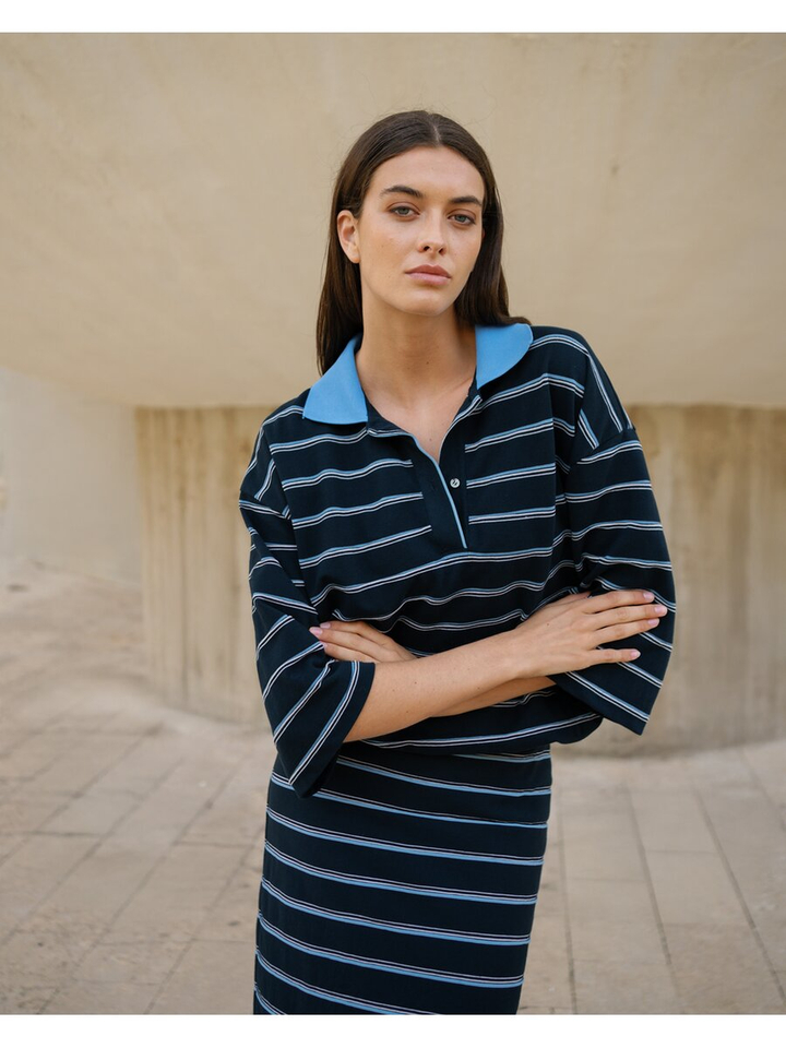 Blauwe gestreepte polo Radiance March 23 