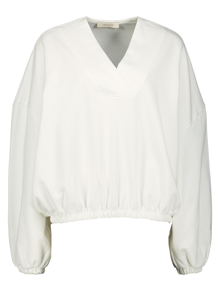 Witte oversized sweater met v-hals Tranquil March23