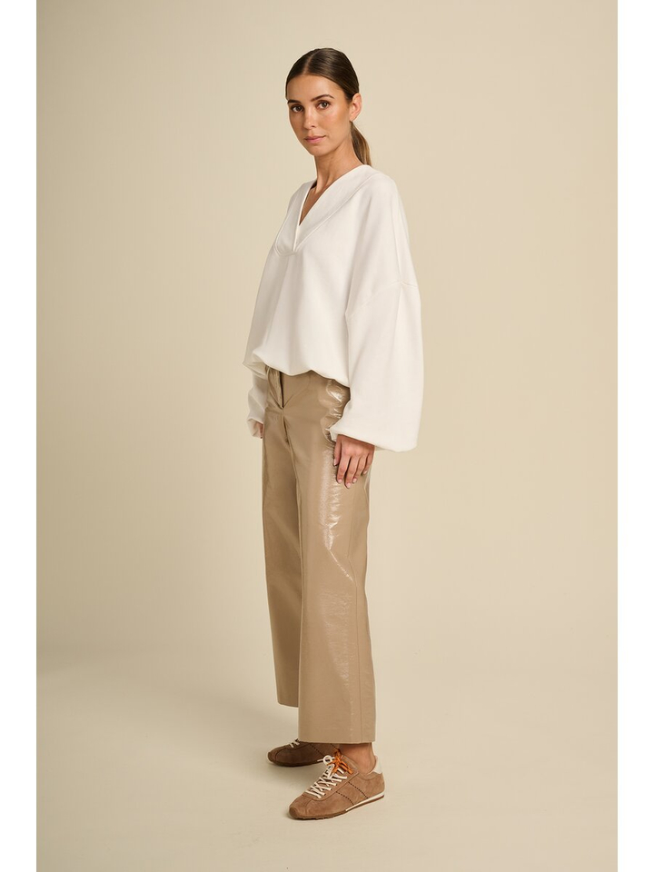 Witte oversized sweater met v-hals Tranquil March23