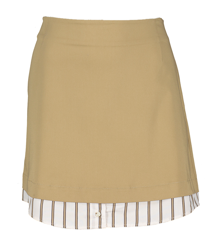 Beige rok met streep detail onderaan Ember March23