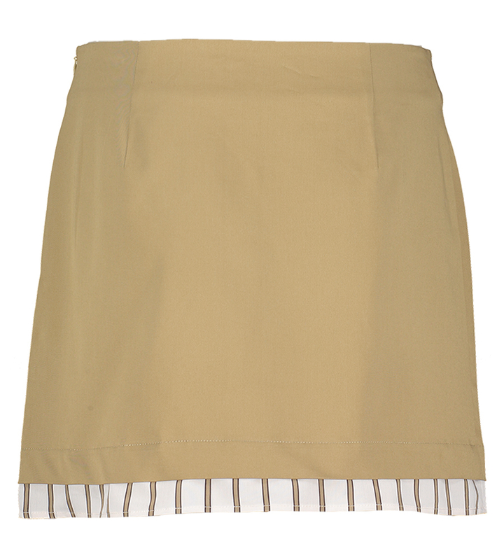 Beige rok met streep detail onderaan Ember March23