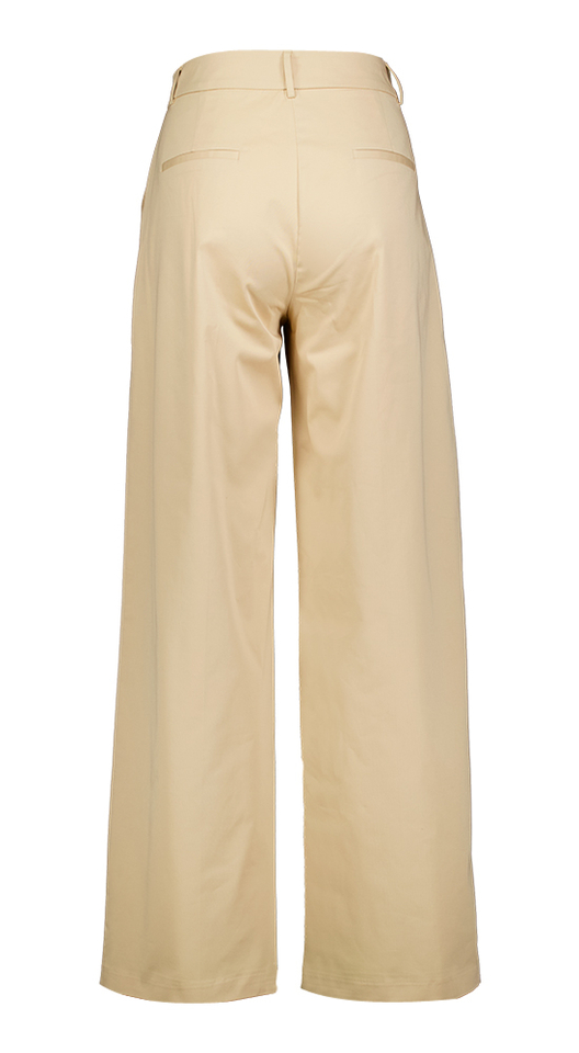 Beige loose fit broek met bandplooi Edith March23
