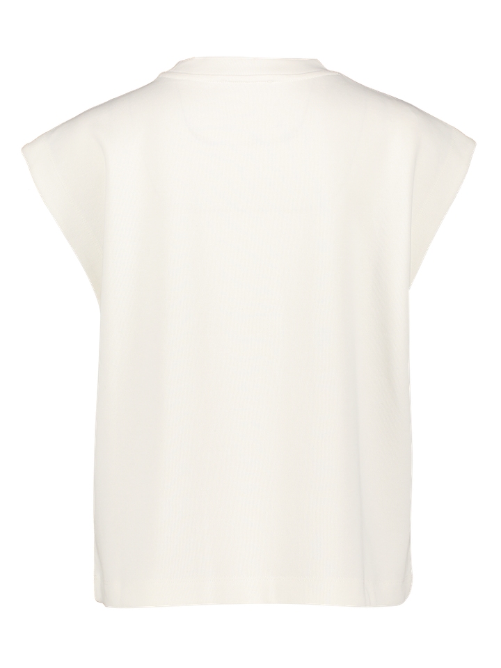 Ecru t-shirt zonder mouwen Serenity March23 