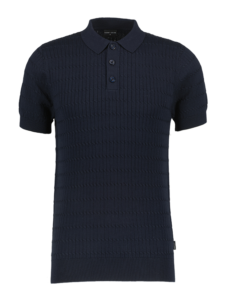 Donkerblauwe polo met structuur Oliver Saint Steve 