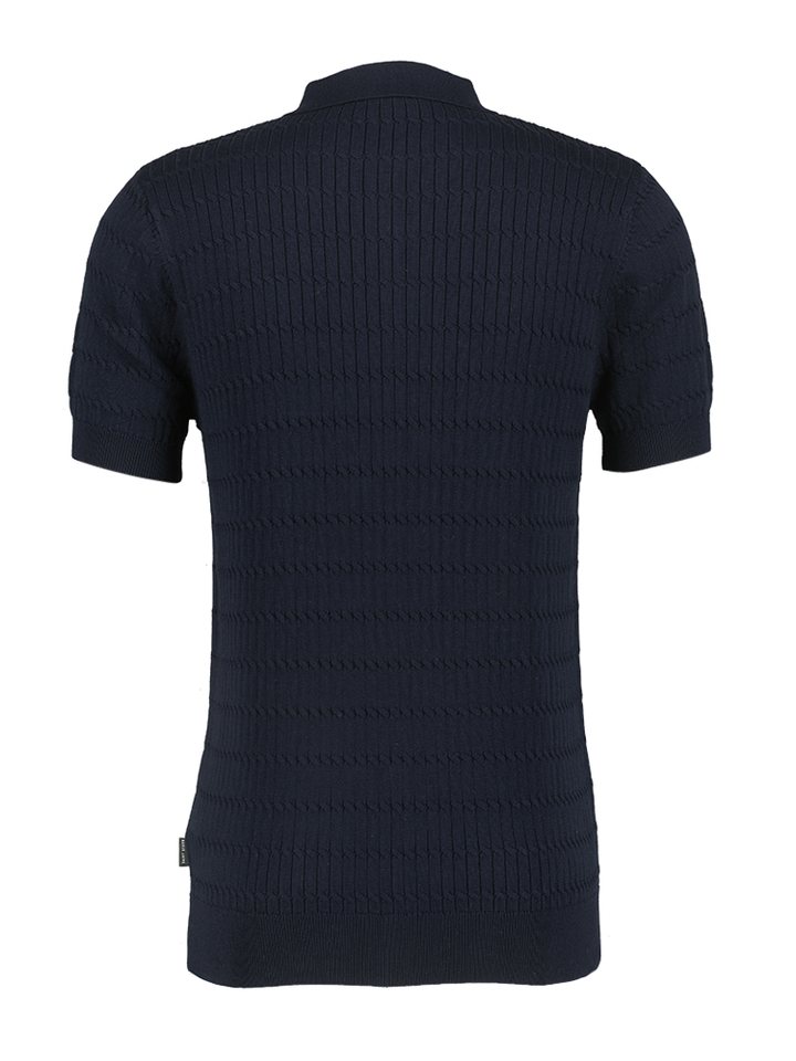 Donkerblauwe polo met structuur Oliver Saint Steve 