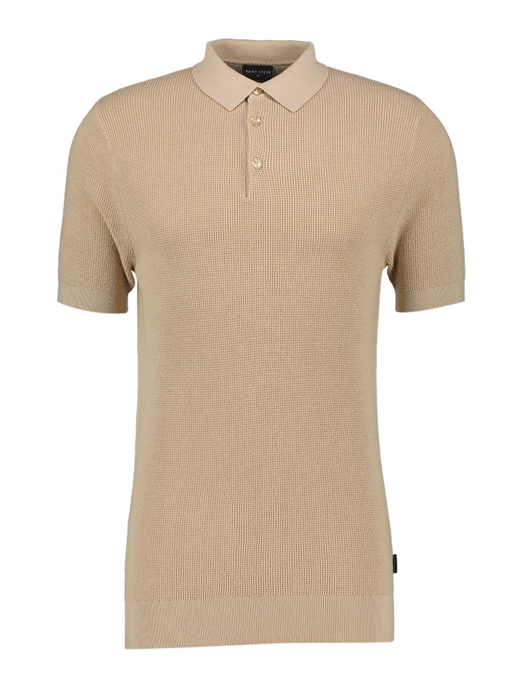 Beige gebreide polo Sietse Saint Steve 