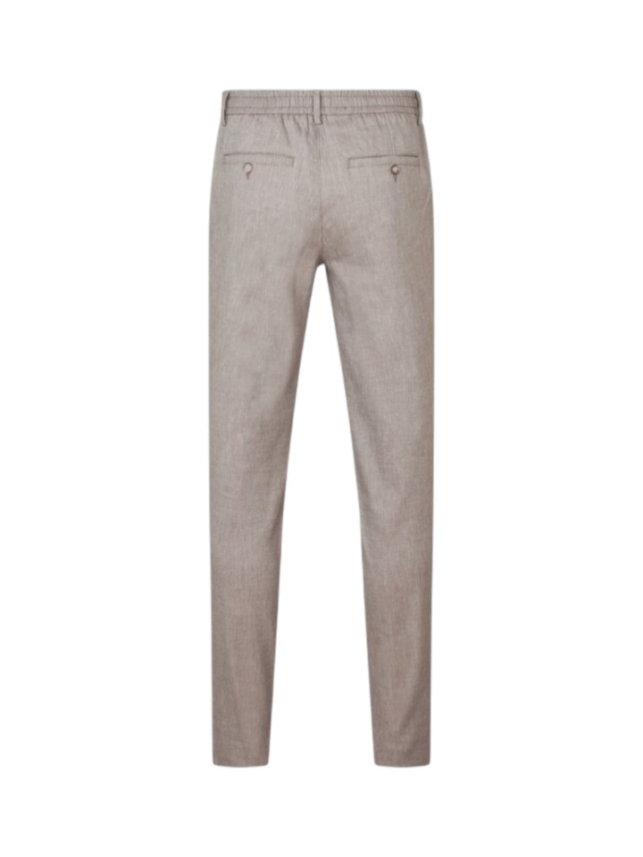 Bruine geklede broek Theo Plain 