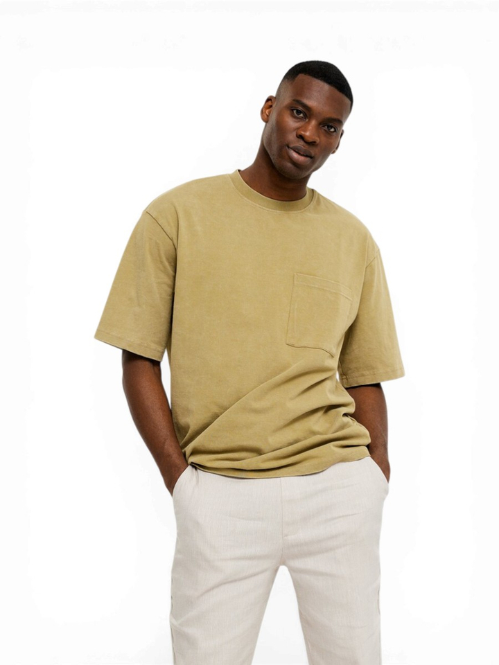 Beige geklede broek Theo Plain 