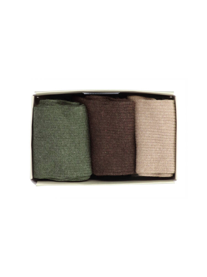 3-pack dark green sokken Selected
