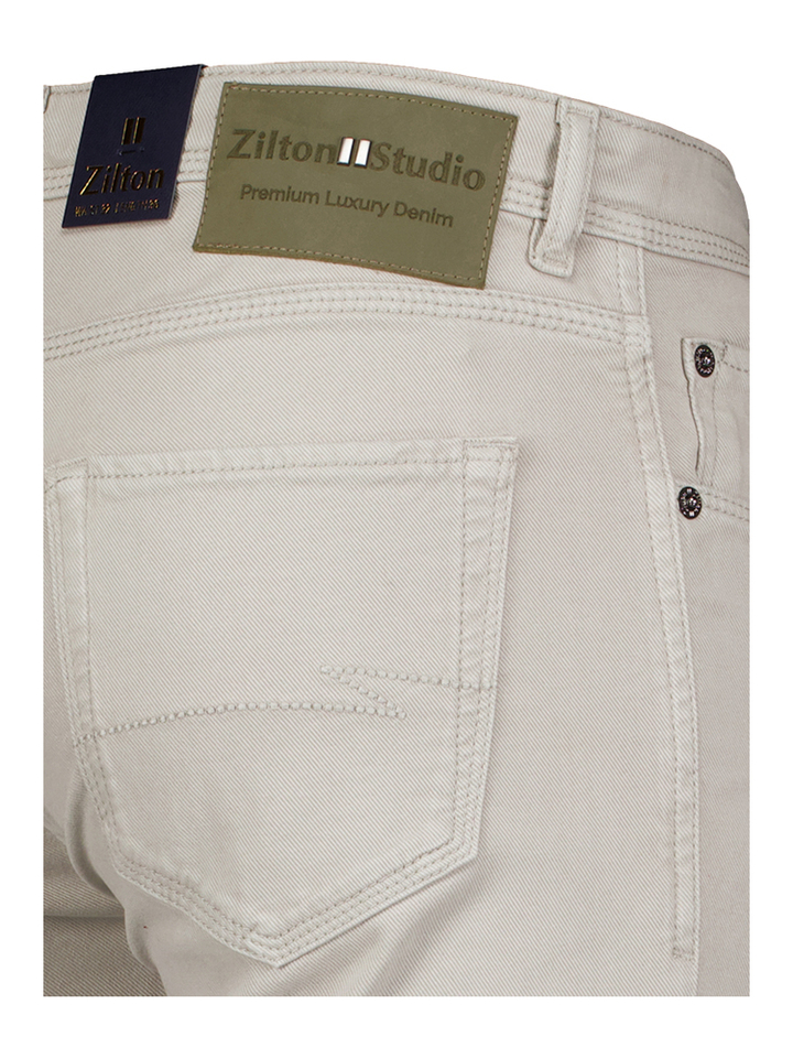 Beige slim dit broek Rodger Zilton 