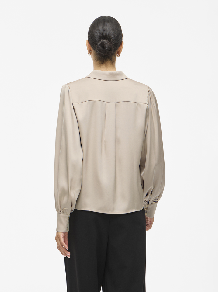 Beige blouse met knopen Vienna Ravenna Vila 