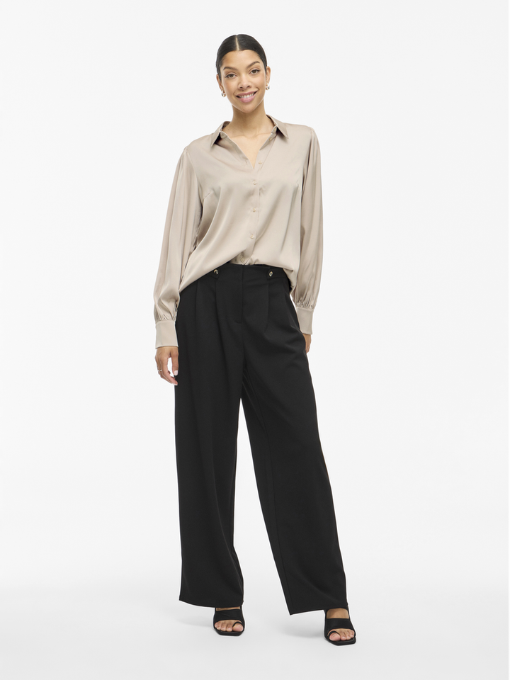 Beige blouse met knopen Vienna Ravenna Vila 