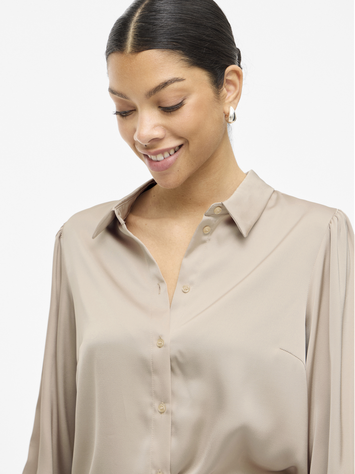 Beige blouse met knopen Vienna Ravenna Vila 