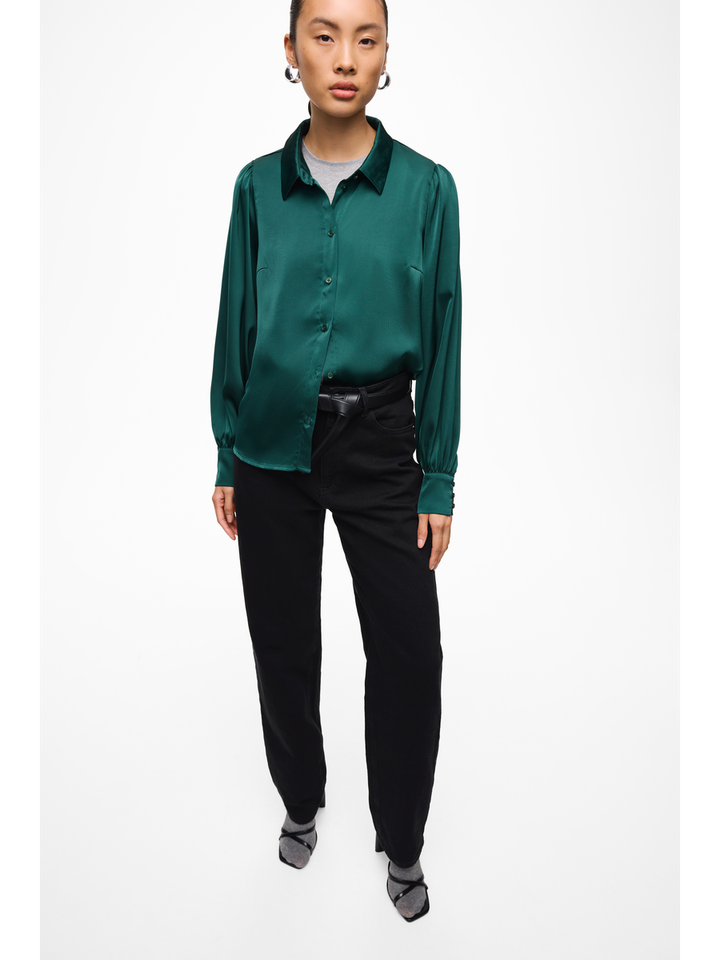 Groene blouse met knopen Vienna Ravenna Vila
