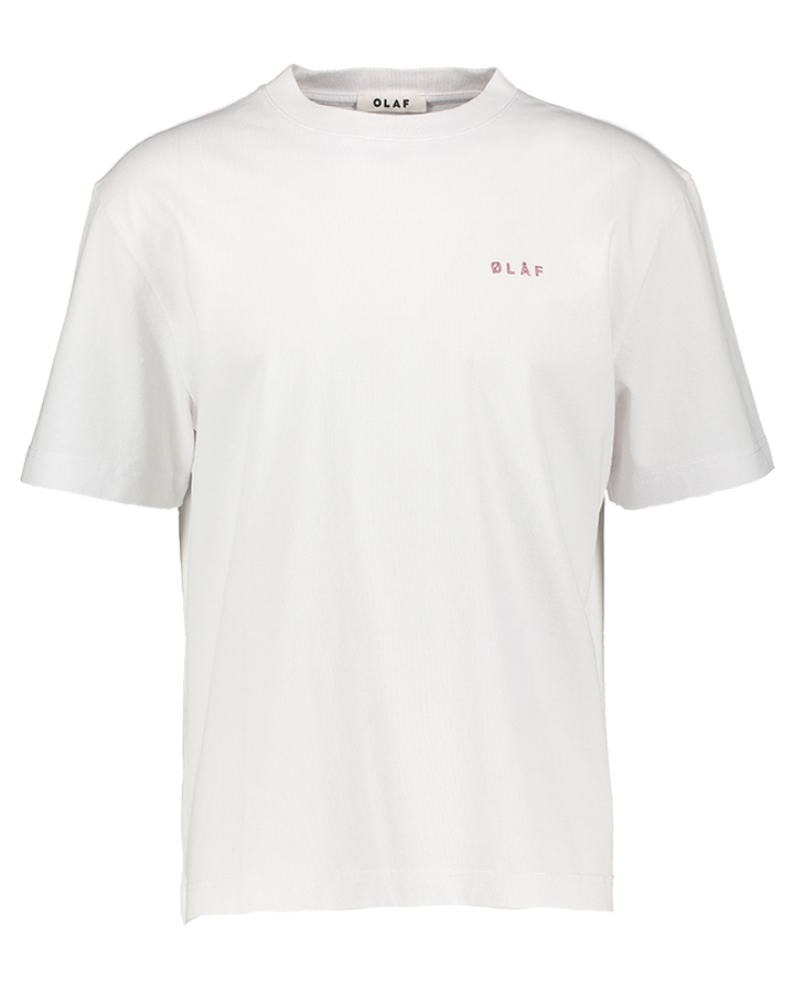 Witte T-Shirt met print op rugzijde logo Olaf 