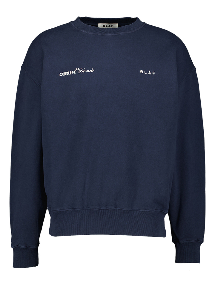 Donkerblauwe trui met ronde hals Olaf