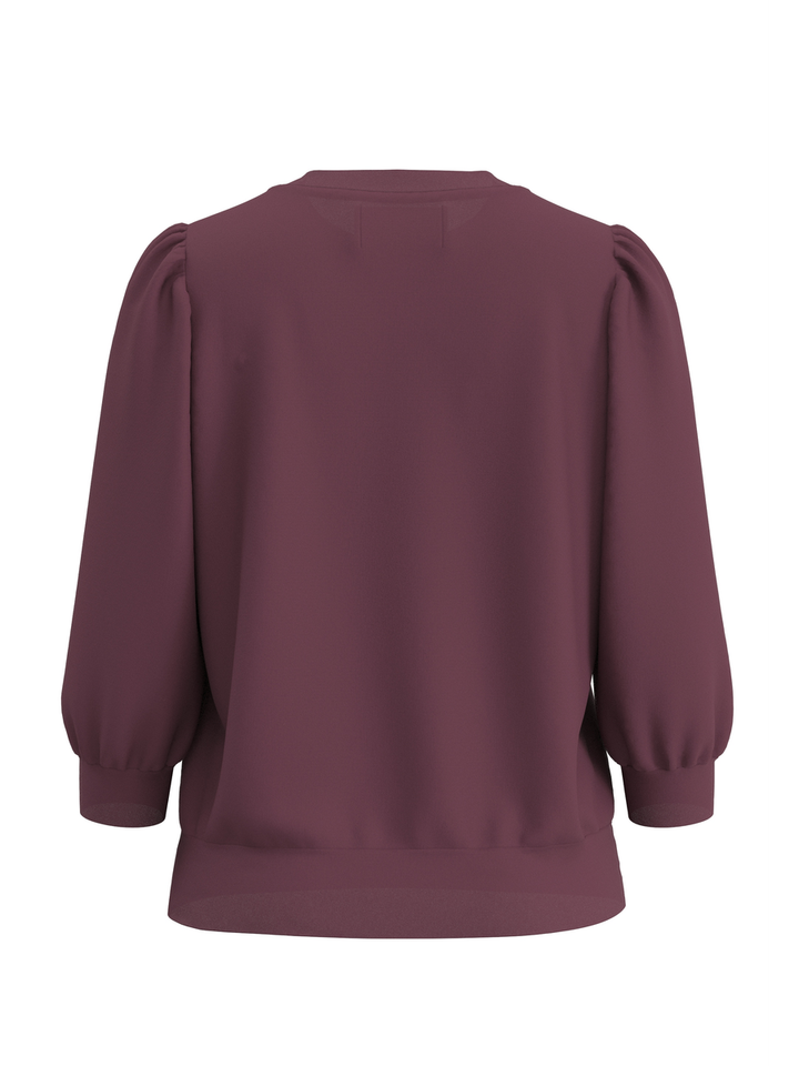 Bordeaux pull met driekwart mouwen Selected 