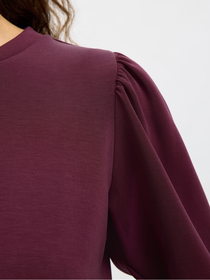 Bordeaux pull met driekwart mouwen Selected 