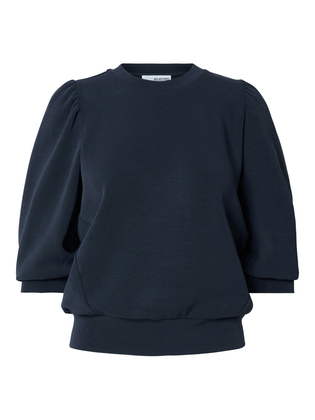 Selected Donkerblauwe pull met driekwart mouwen