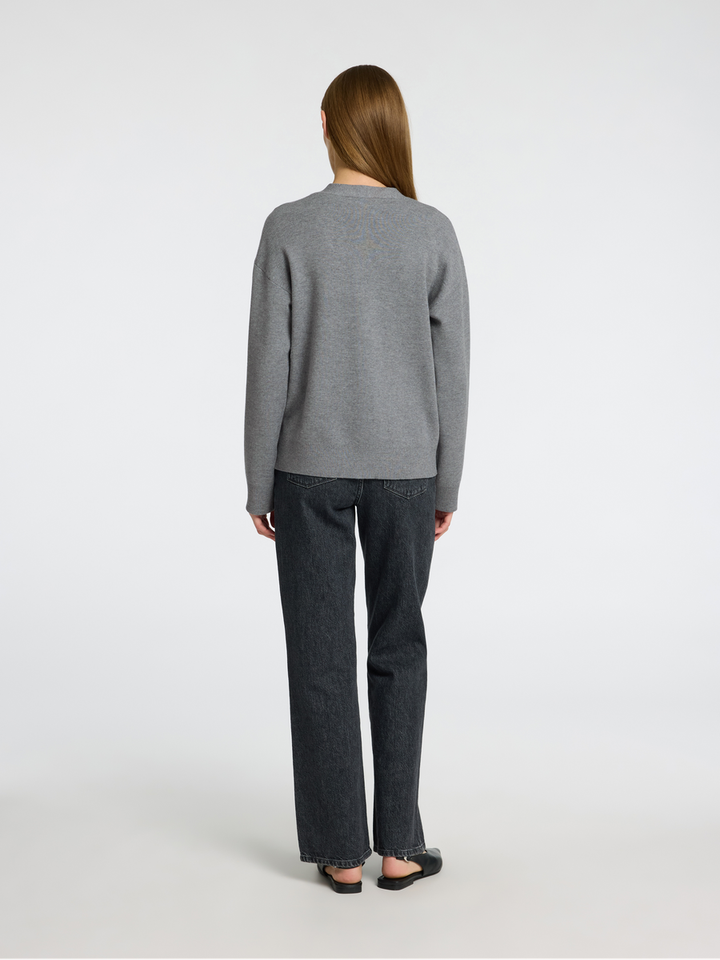 Grijze gilet met knopen en lange mouwen Selected