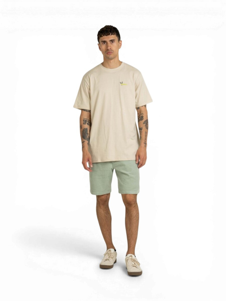 Groene ribfluwelen short Reell 