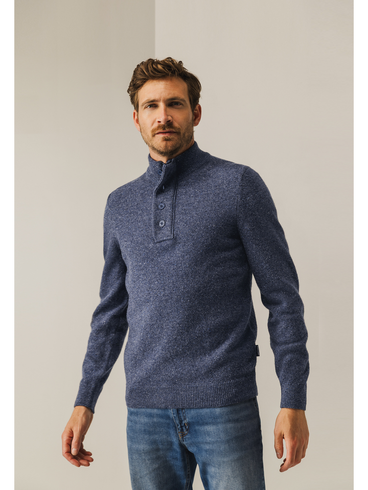 Blauwe trui met opstaande kraag State Of Art 