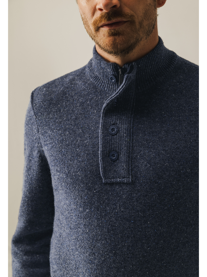 Blauwe trui met opstaande kraag State Of Art 