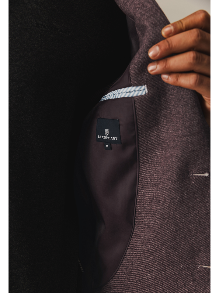 Bordeaux blazer met motief State of Art 