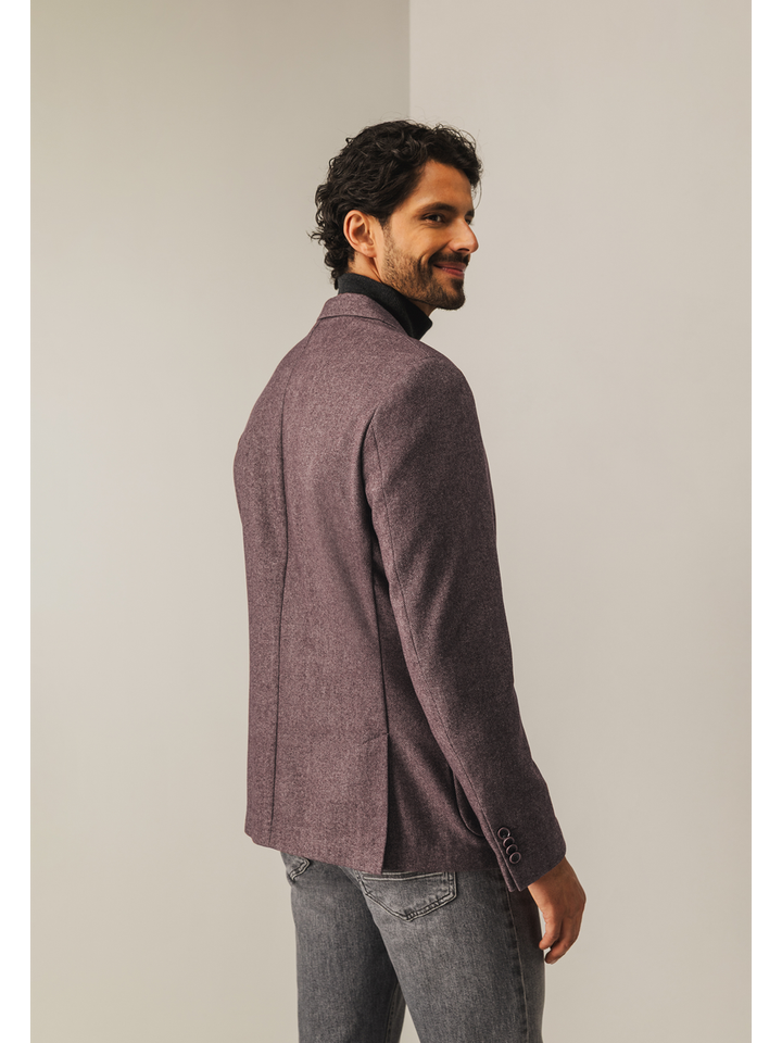 Bordeaux blazer met motief State of Art 