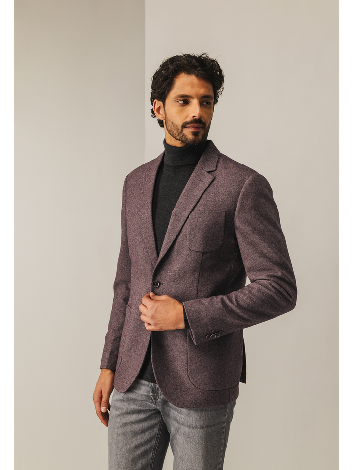 Bordeaux blazer met motief State of Art 
